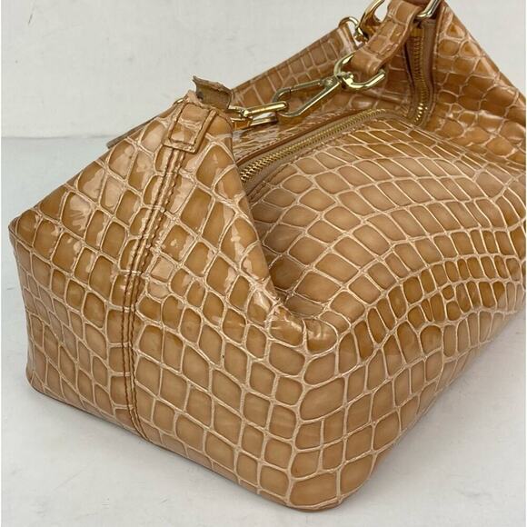 REJINA PYO Patent Leather Croc Taupe Olivia Bag - Picture 5 of 15